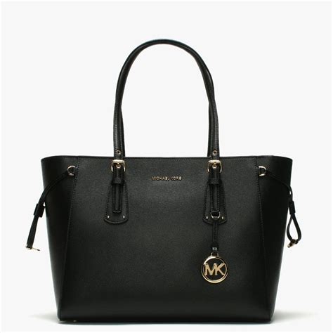 black michael kors small tote bag|Michael Kors black medium tote.